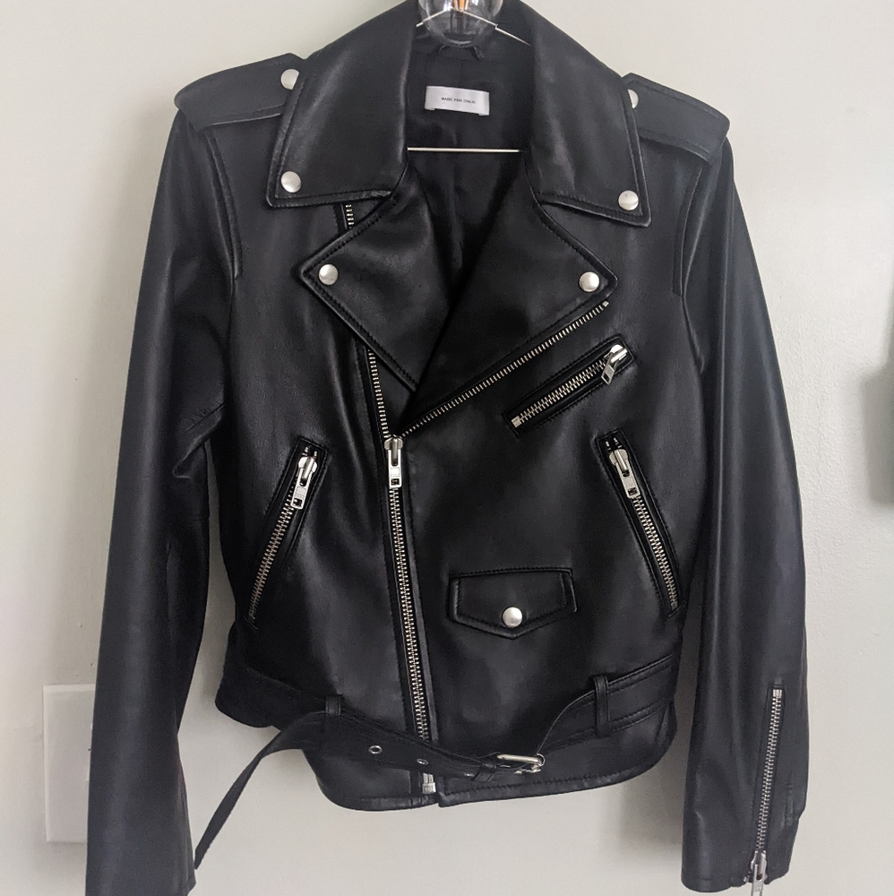 💎NWOT Luxe Italic Nikki leather moto jacket💎